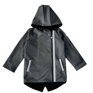 szary płaszcz dziecięcy softshell