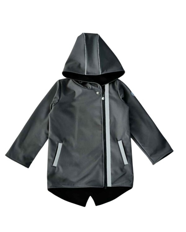 szary płaszcz dziecięcy softshell